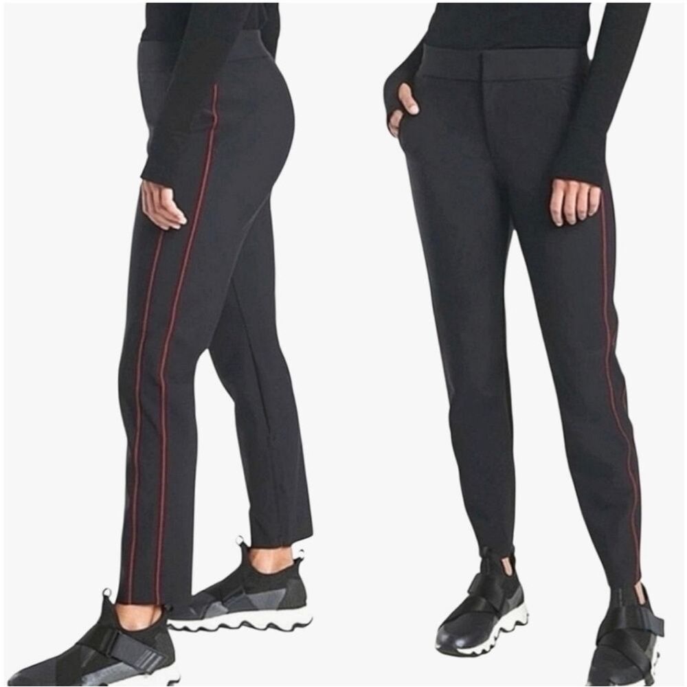 Athleta Stellar Novelty Trouser Stretch Ankle Pants Black Size 00 Travel Casual
